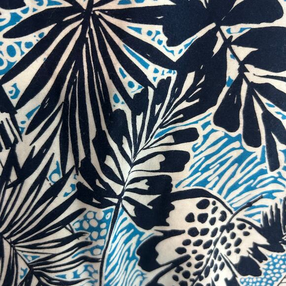 CLEARANCE Peaches Top Leopard Trim Short Elastic Sleeves & Neck Pockets Tie Back - Picture 5 of 10